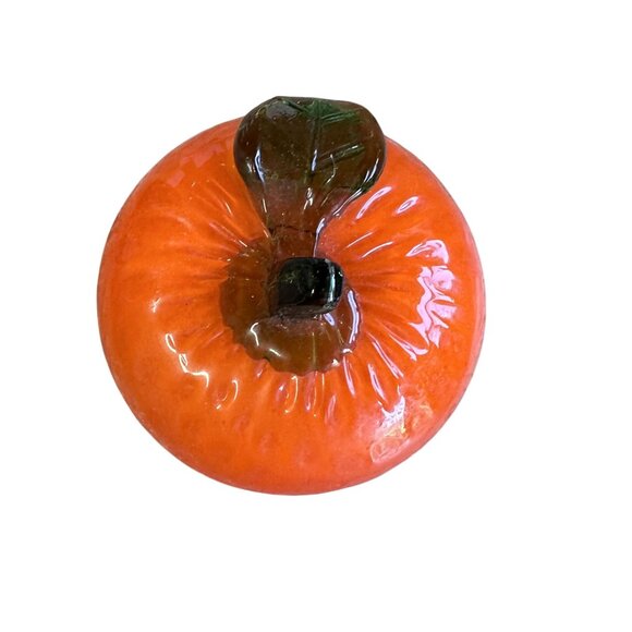 Vtg Murano Hand Blown Glass Orange/Tangerine 1970s Studio Art Glass Decor - Picture 5 of 6